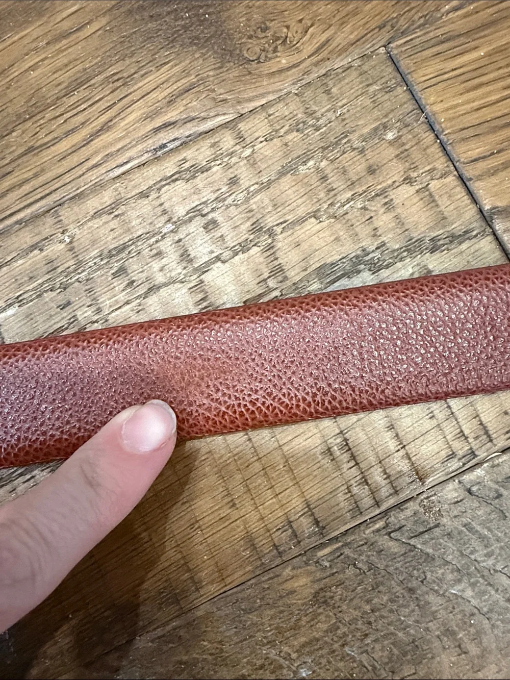 Men's Pebbled Leather Belt in Chestnut with Polished Silver Buckle